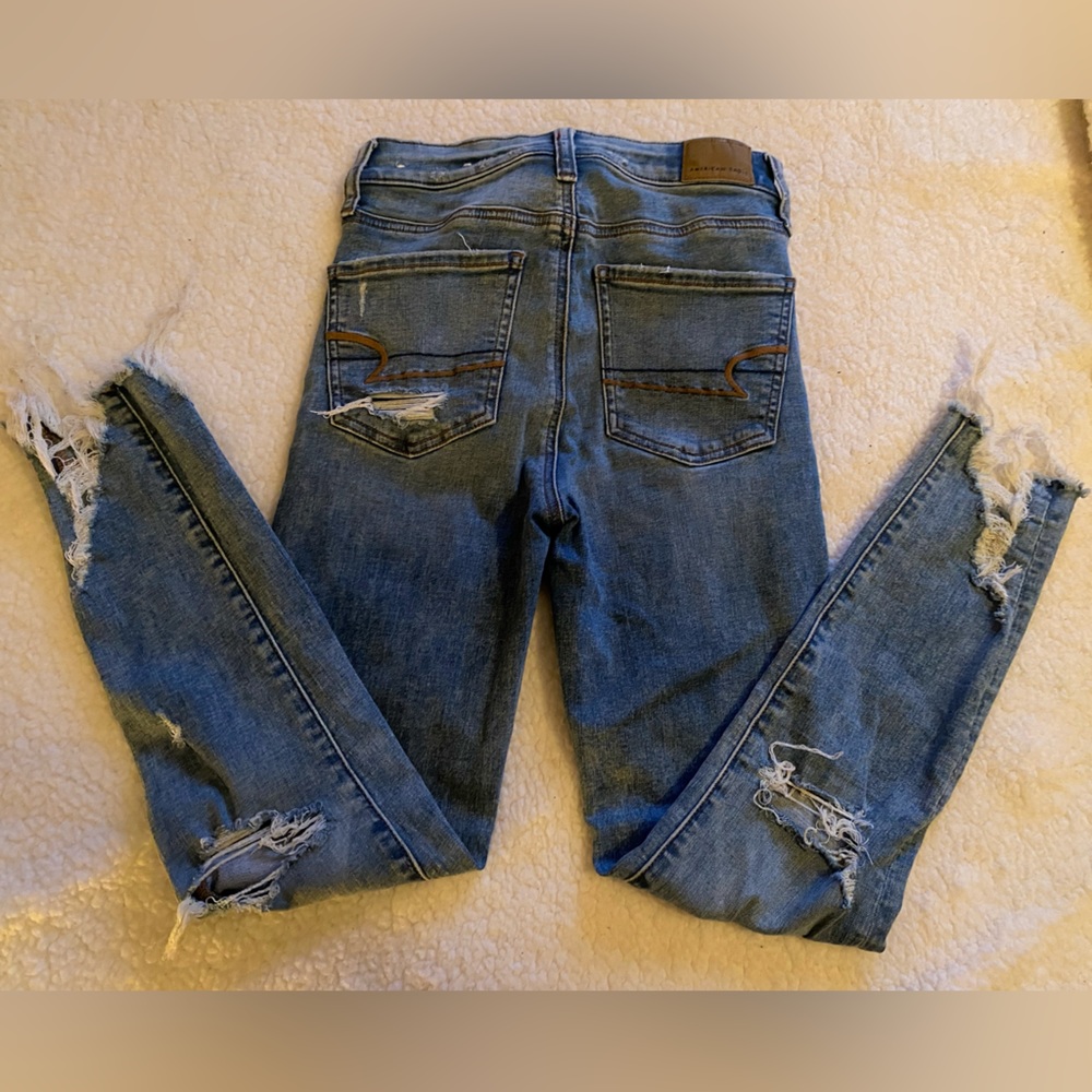 American eagle skinny ripped jeans size 0